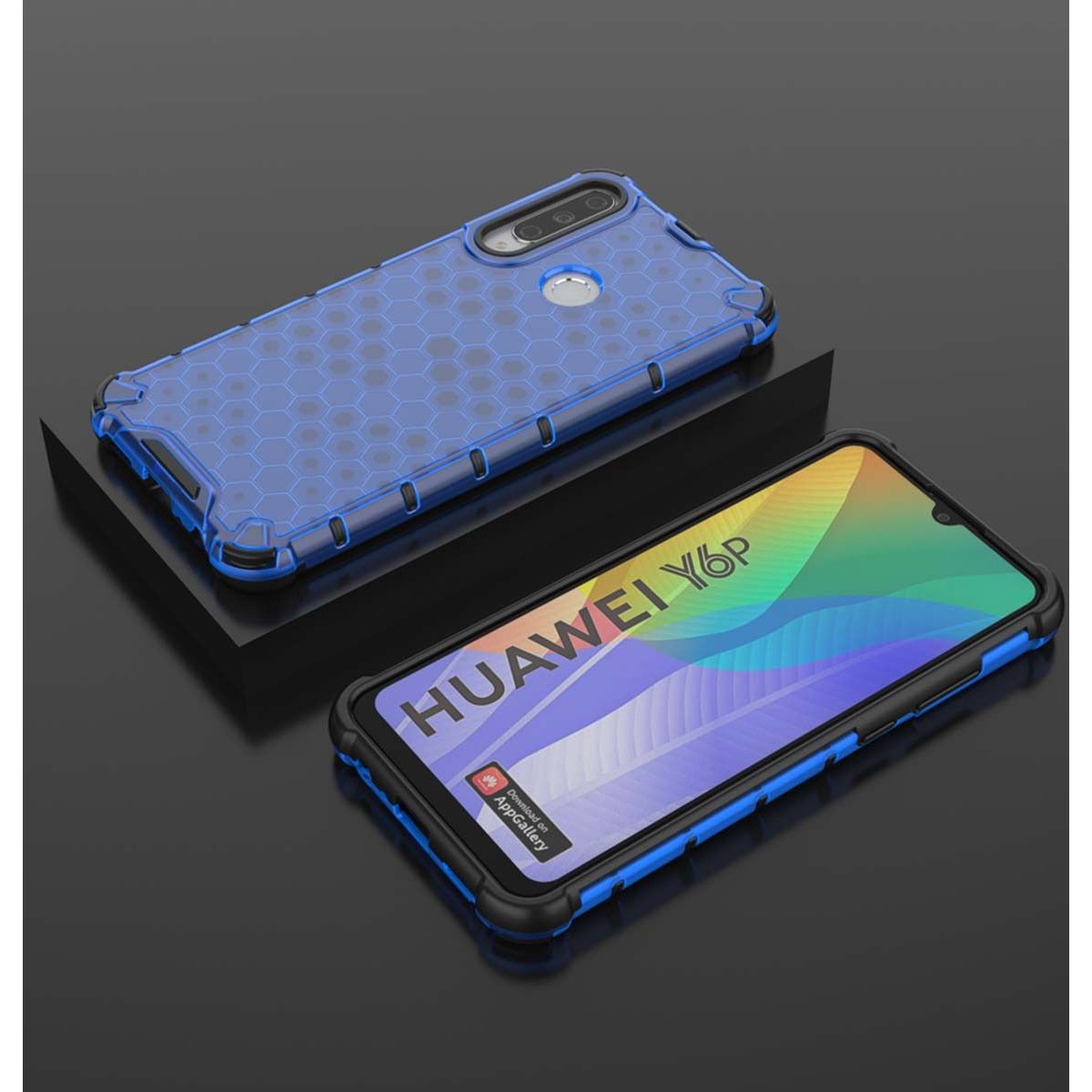 Funda Tipo Honeycomb Armor (Pc+Tpu) Azul para Huawei Y6p