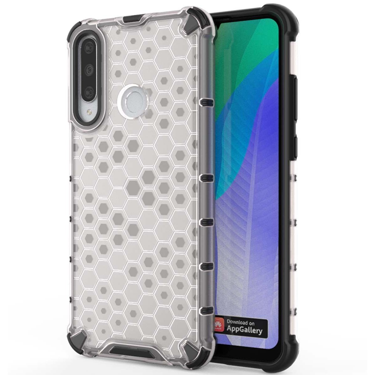 Funda Tipo Honeycomb Armor (Pc+Tpu) Transparente para Huawei Y6p