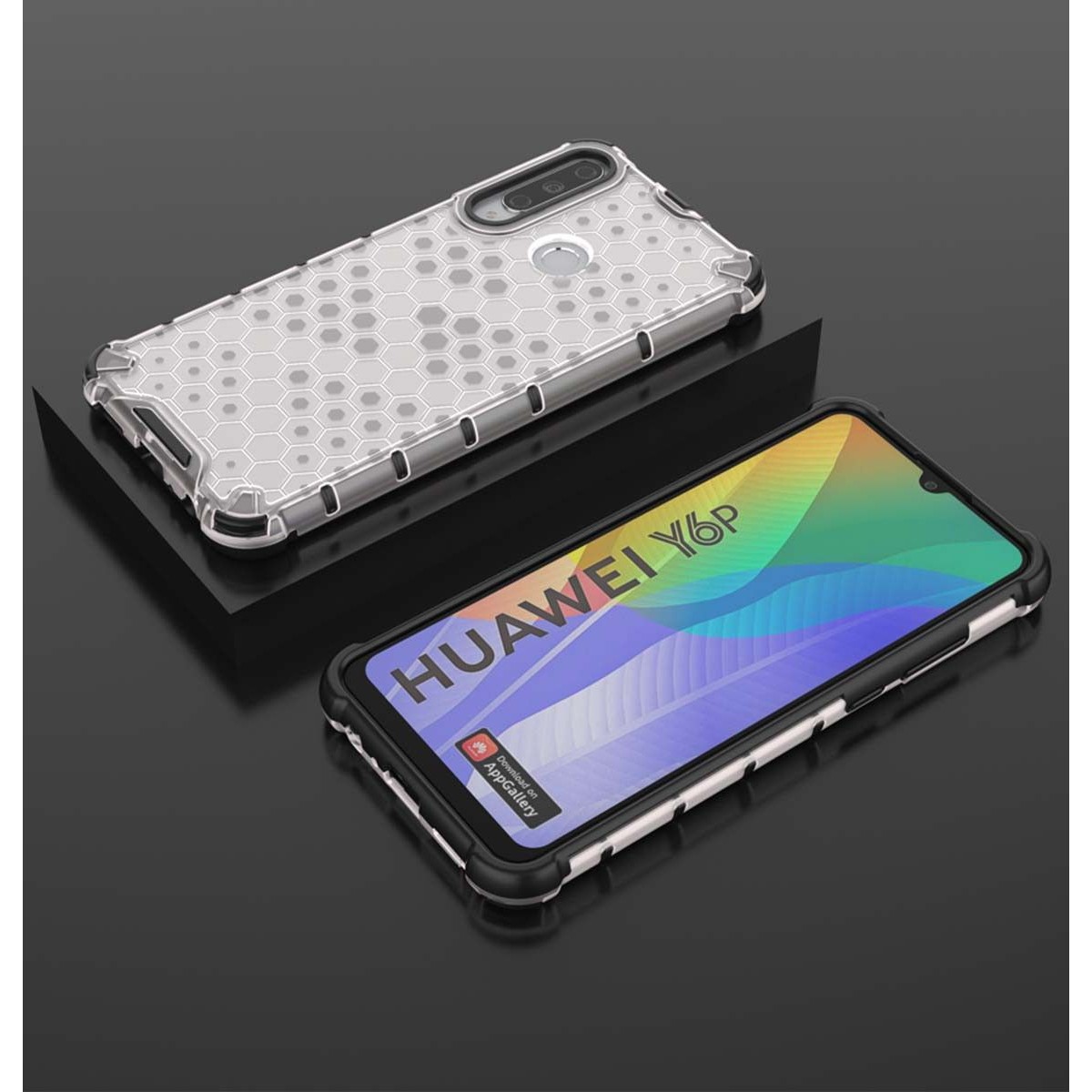 Funda Tipo Honeycomb Armor (Pc+Tpu) Transparente para Huawei Y6p