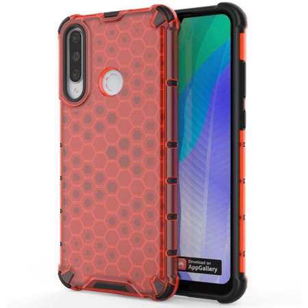 Funda Tipo Honeycomb Armor (Pc+Tpu) Roja para Huawei Y6p