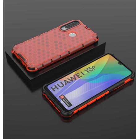 Funda Tipo Honeycomb Armor (Pc+Tpu) Roja para Huawei Y6p