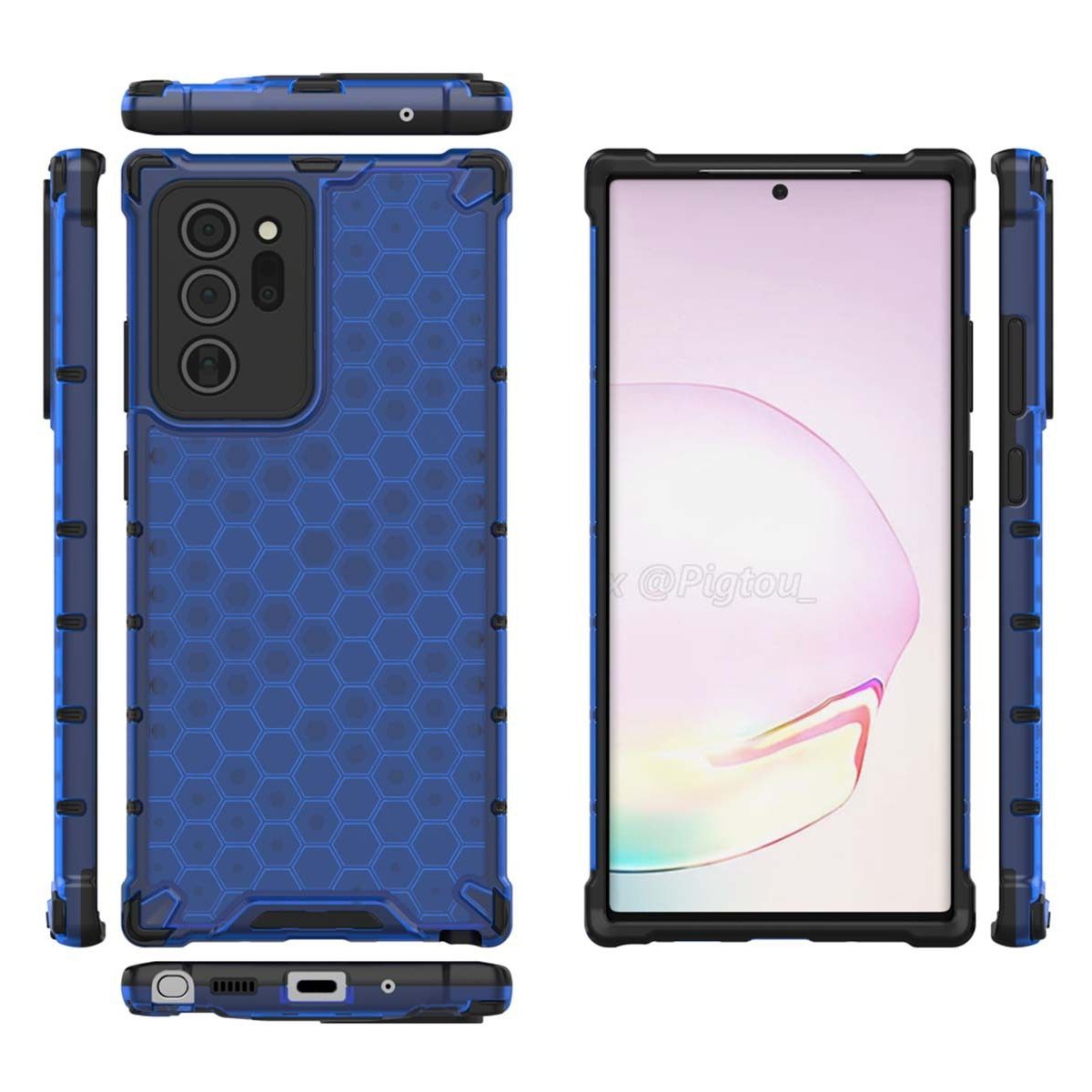 Funda Tipo Honeycomb Armor (Pc+Tpu) Azul para Samsung Galaxy Note 20