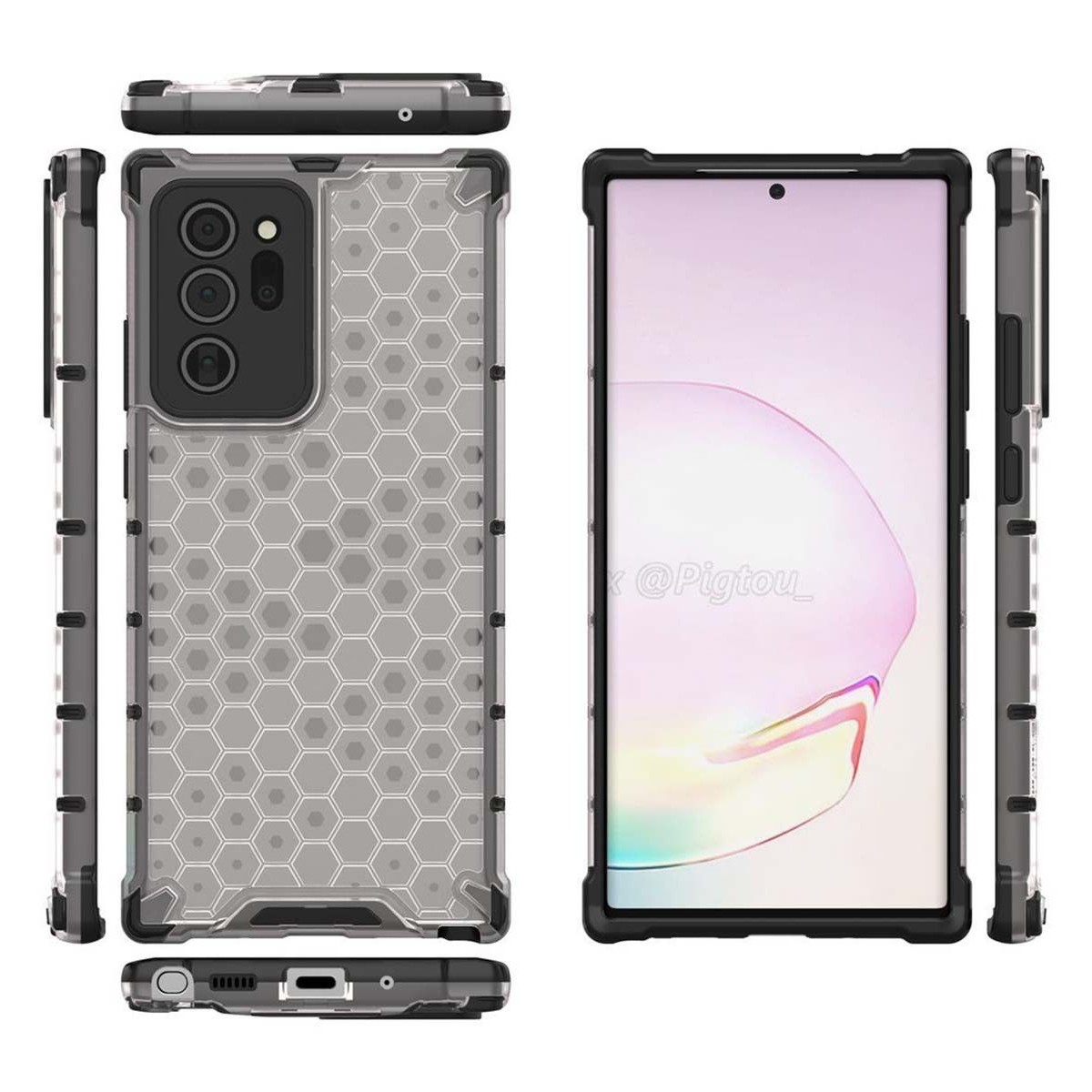 Funda Tipo Honeycomb Armor (Pc+Tpu) Transparente para Samsung Galaxy Note 20