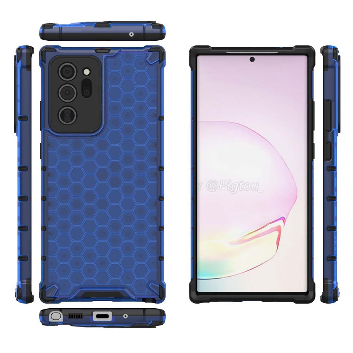 Funda Tipo Honeycomb Armor (Pc+Tpu) Azul para Samsung Galaxy Note 20 Ultra