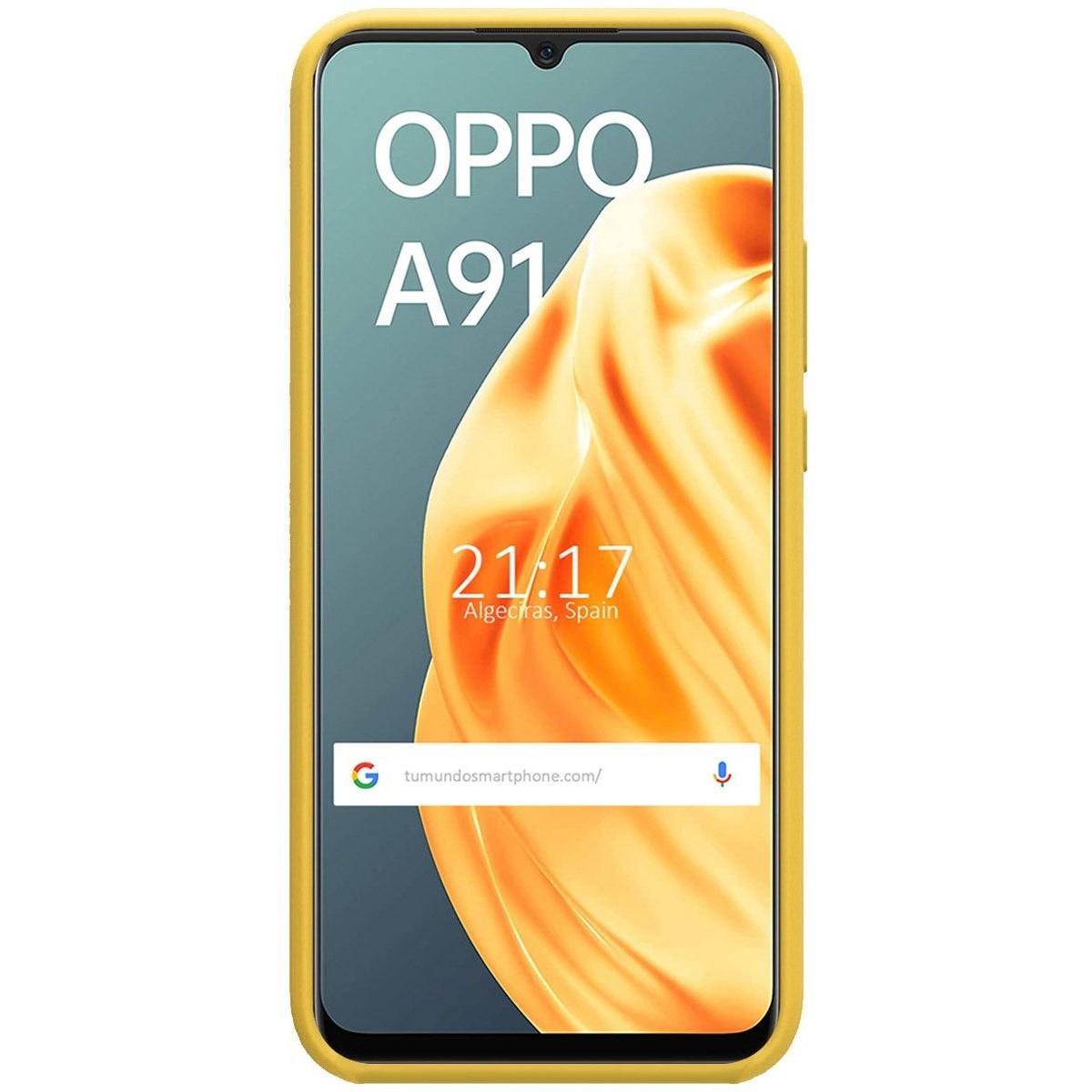 Funda Silicona Líquida Ultra Suave para Oppo A91 color Amarilla