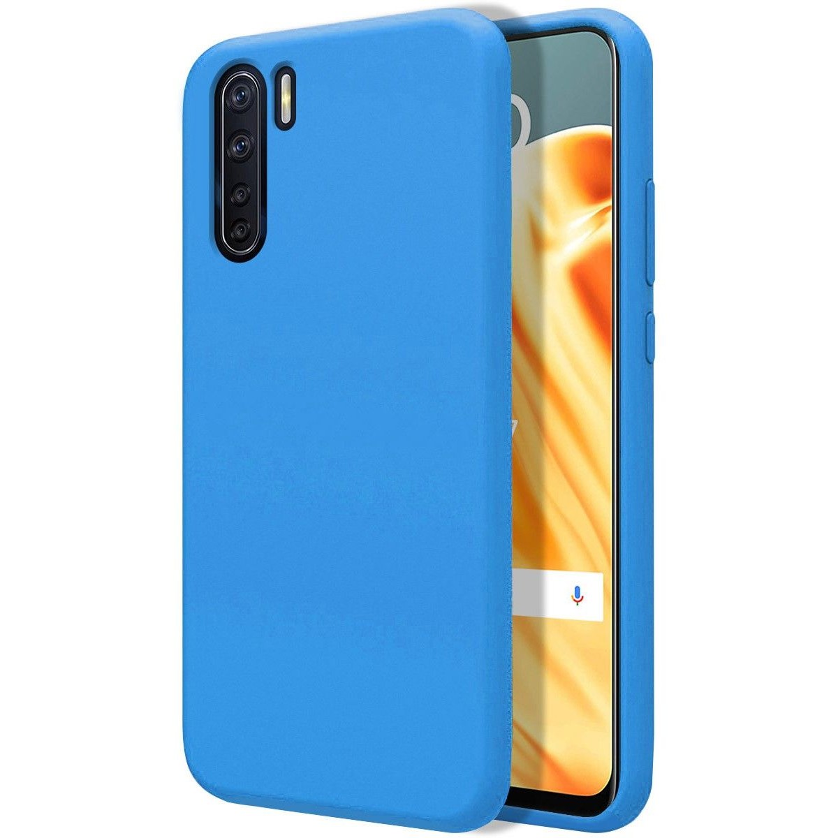 Funda Silicona Líquida Ultra Suave para Oppo A91 color Azul