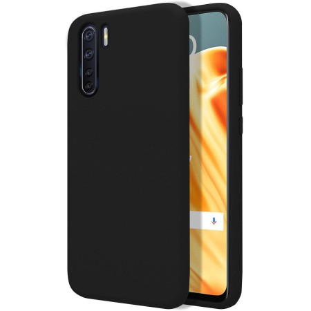 Funda Silicona Líquida Ultra Suave para Oppo A91 color Negra