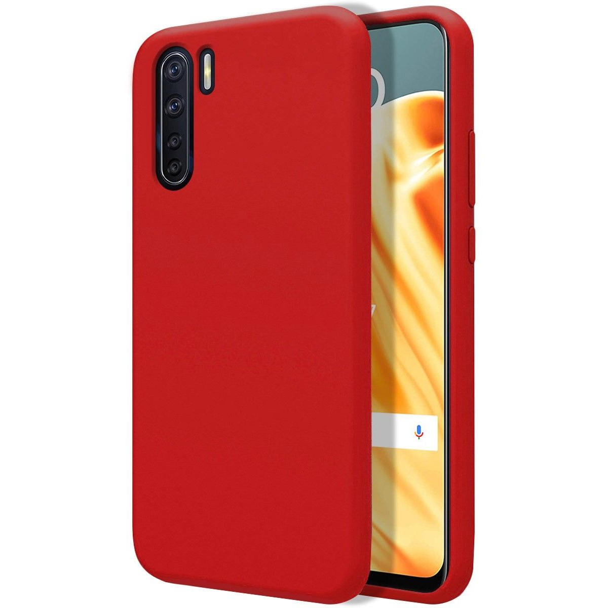 Funda Silicona Líquida Ultra Suave para Oppo A91 color Roja