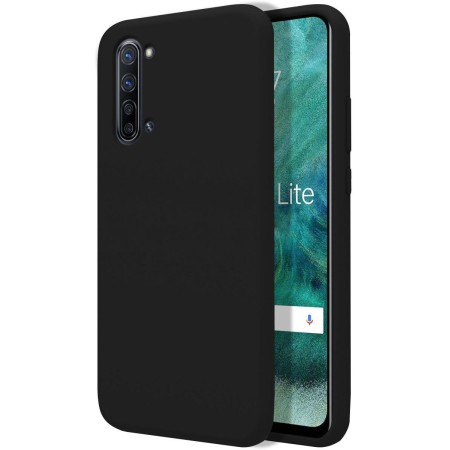 Funda Silicona Líquida Ultra Suave para Oppo Find X2 Lite color Negra