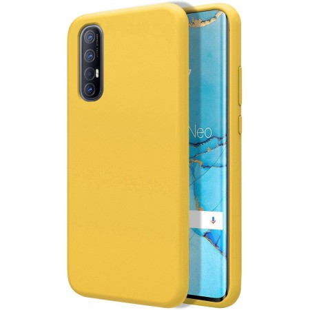 Funda Silicona Líquida Ultra Suave para Oppo Find X2 Neo color Amarilla