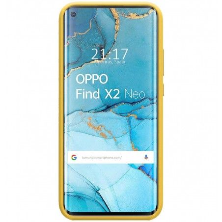 Funda Silicona Líquida Ultra Suave para Oppo Find X2 Neo color Amarilla