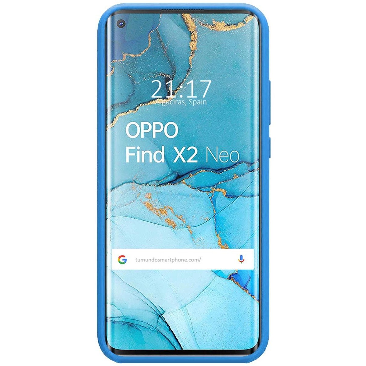 Funda Silicona Líquida Ultra Suave para Oppo Find X2 Neo color Azul
