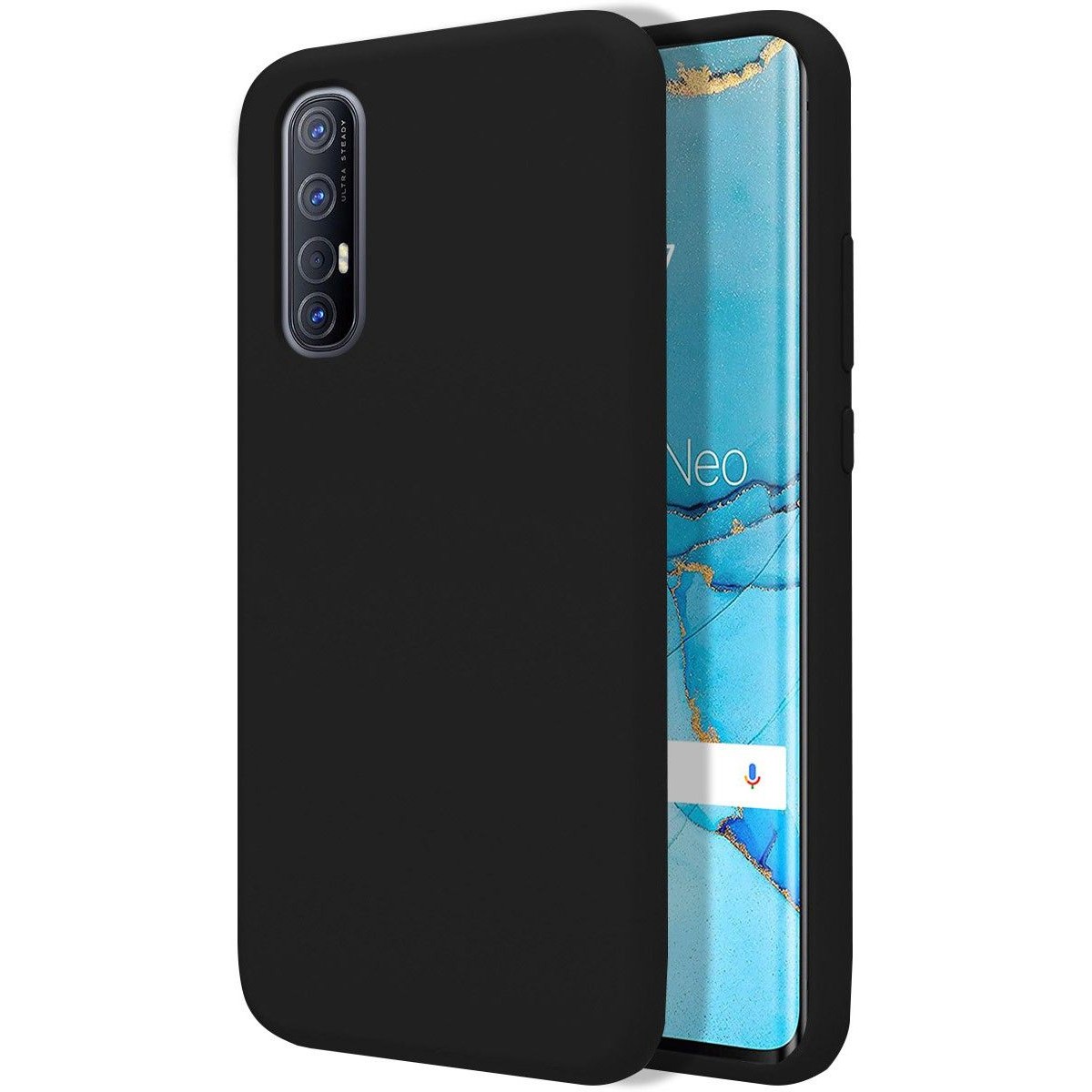 Funda Silicona Líquida Ultra Suave para Oppo Find X2 Neo color Negra