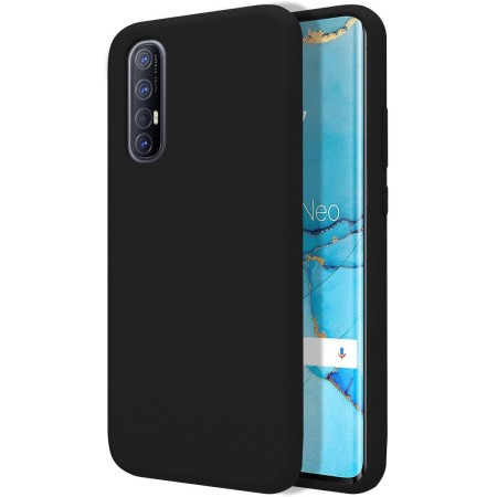 Funda Silicona Líquida Ultra Suave para Oppo Find X2 Neo color Negra