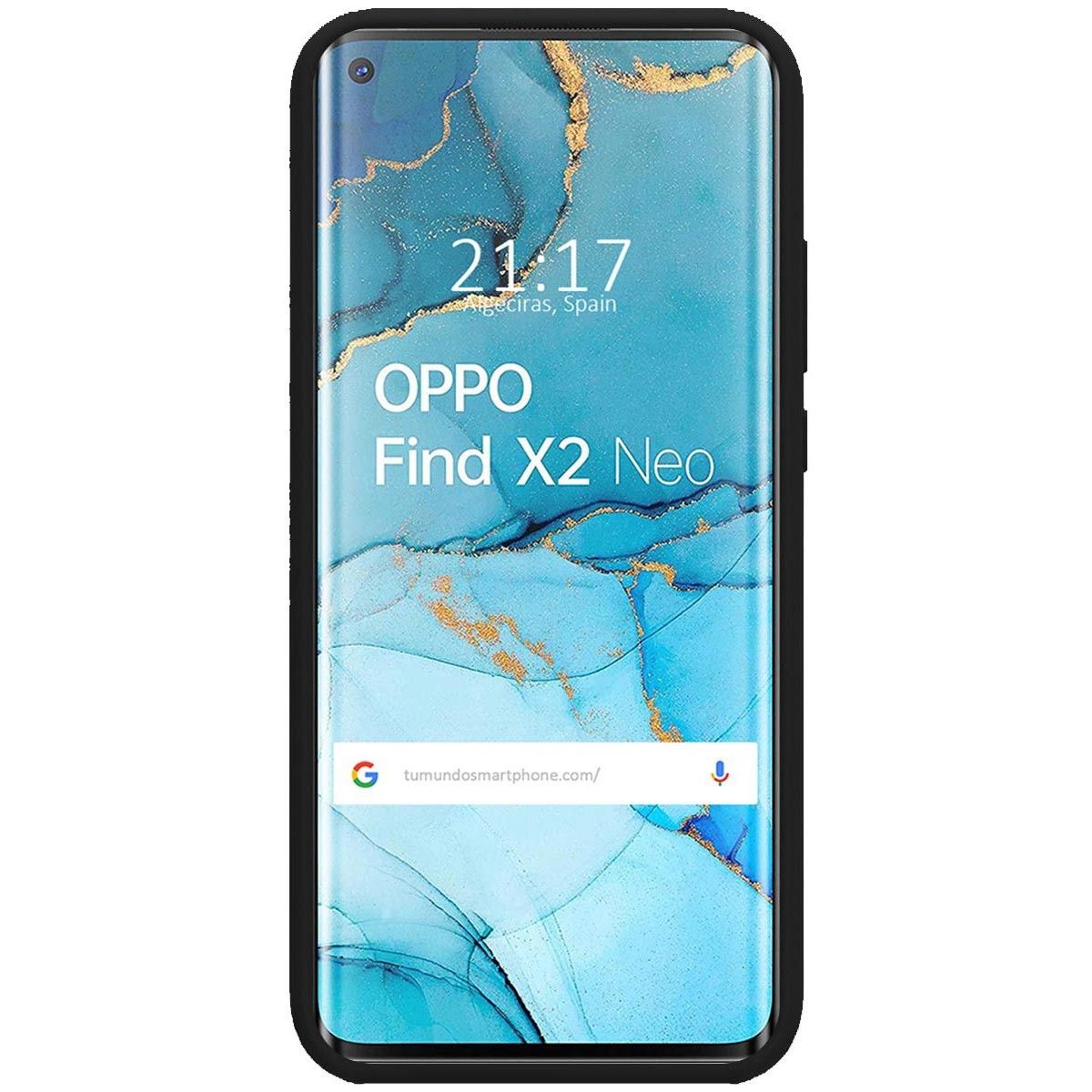 Funda Silicona Líquida Ultra Suave para Oppo Find X2 Neo color Negra
