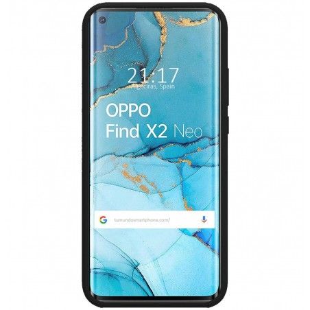Funda Silicona Líquida Ultra Suave para Oppo Find X2 Neo color Negra