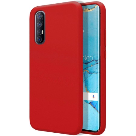Funda Silicona Líquida Ultra Suave para Oppo Find X2 Neo color Roja
