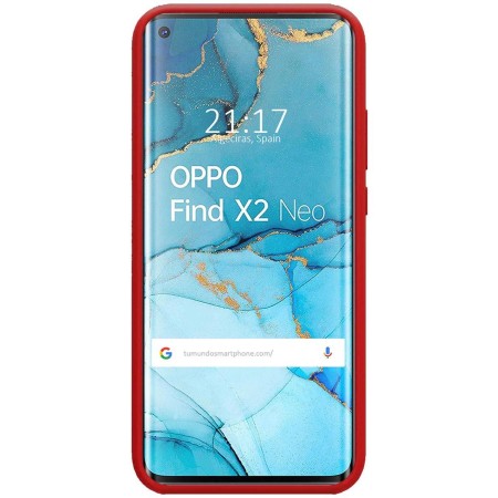 Funda Silicona Líquida Ultra Suave para Oppo Find X2 Neo color Roja