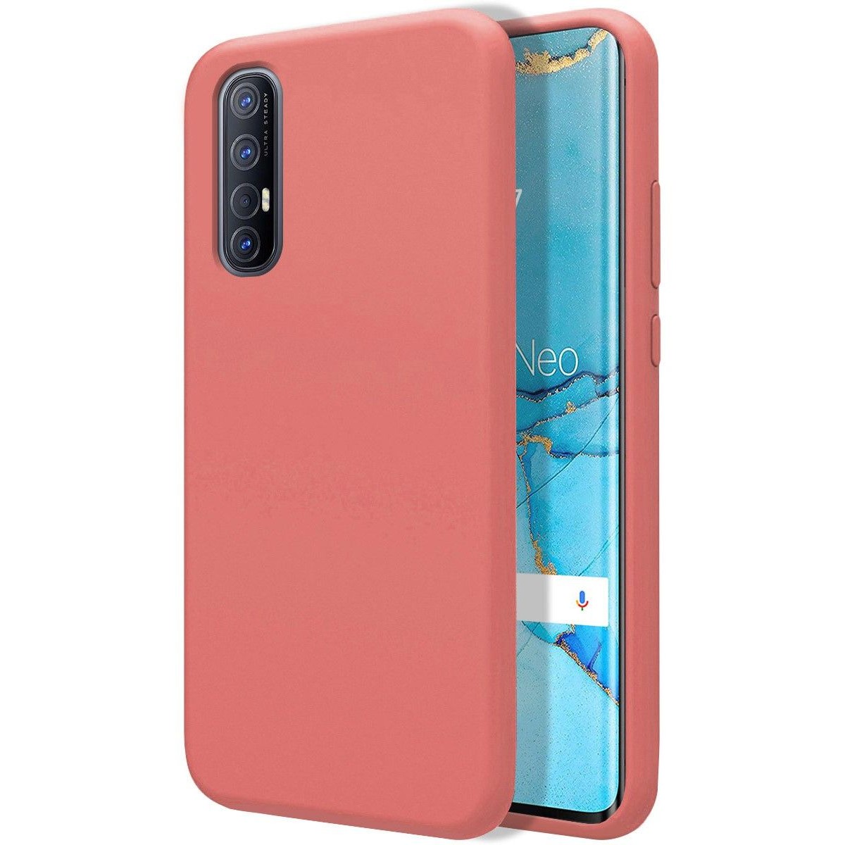 Funda Silicona Líquida Ultra Suave para Oppo Find X2 Neo color Rosa