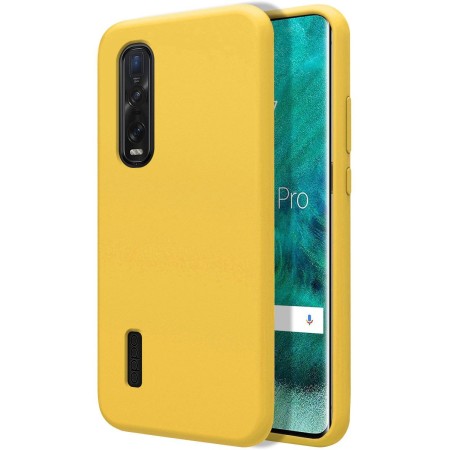 Funda Silicona Líquida Ultra Suave para Oppo Find X2 Pro color Amarilla