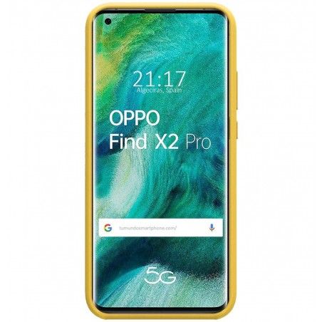 Funda Silicona Líquida Ultra Suave para Oppo Find X2 Pro color Amarilla