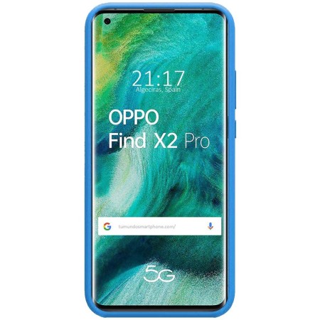 Funda Silicona Líquida Ultra Suave para Oppo Find X2 Pro color Azul