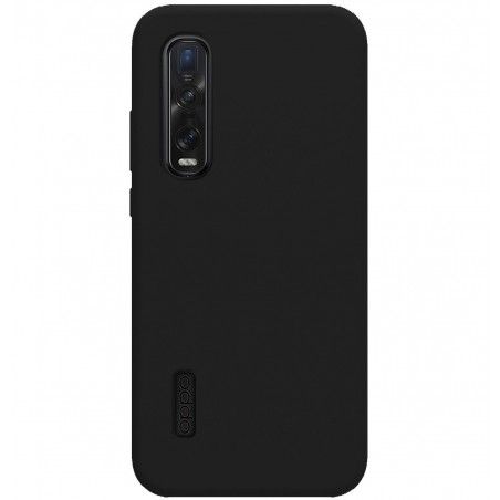 Funda Silicona Líquida Ultra Suave para Oppo Find X2 Pro color Negra