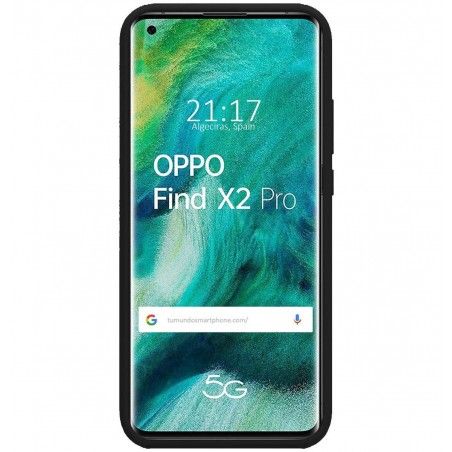 Funda Silicona Líquida Ultra Suave para Oppo Find X2 Pro color Negra
