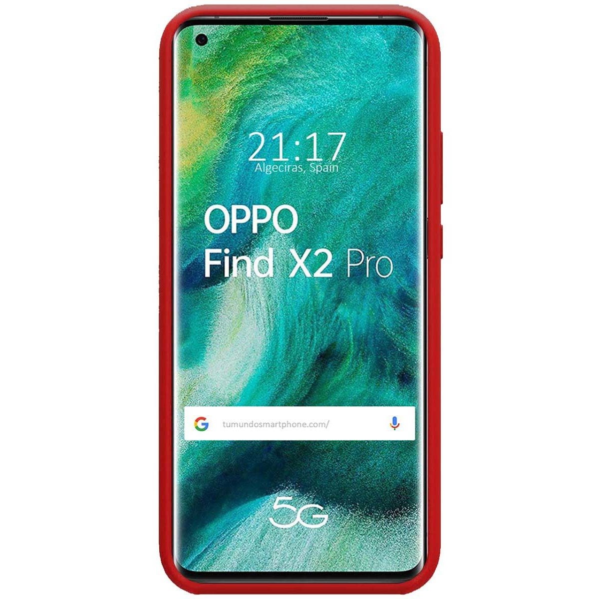 Funda Silicona Líquida Ultra Suave para Oppo Find X2 Pro color Roja