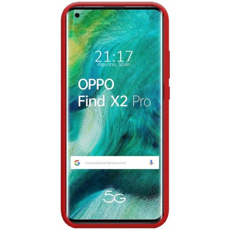 Funda Silicona Líquida Ultra Suave para Oppo Find X2 Pro color Roja
