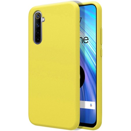 Funda Silicona Líquida Ultra Suave para Realme 6 color Amarilla