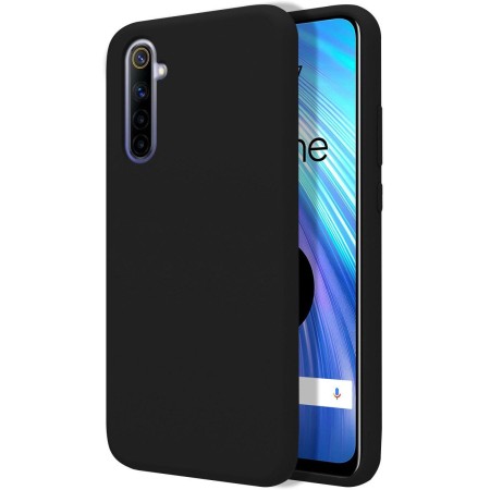 Funda Silicona Líquida Ultra Suave para Realme 6 color Negra