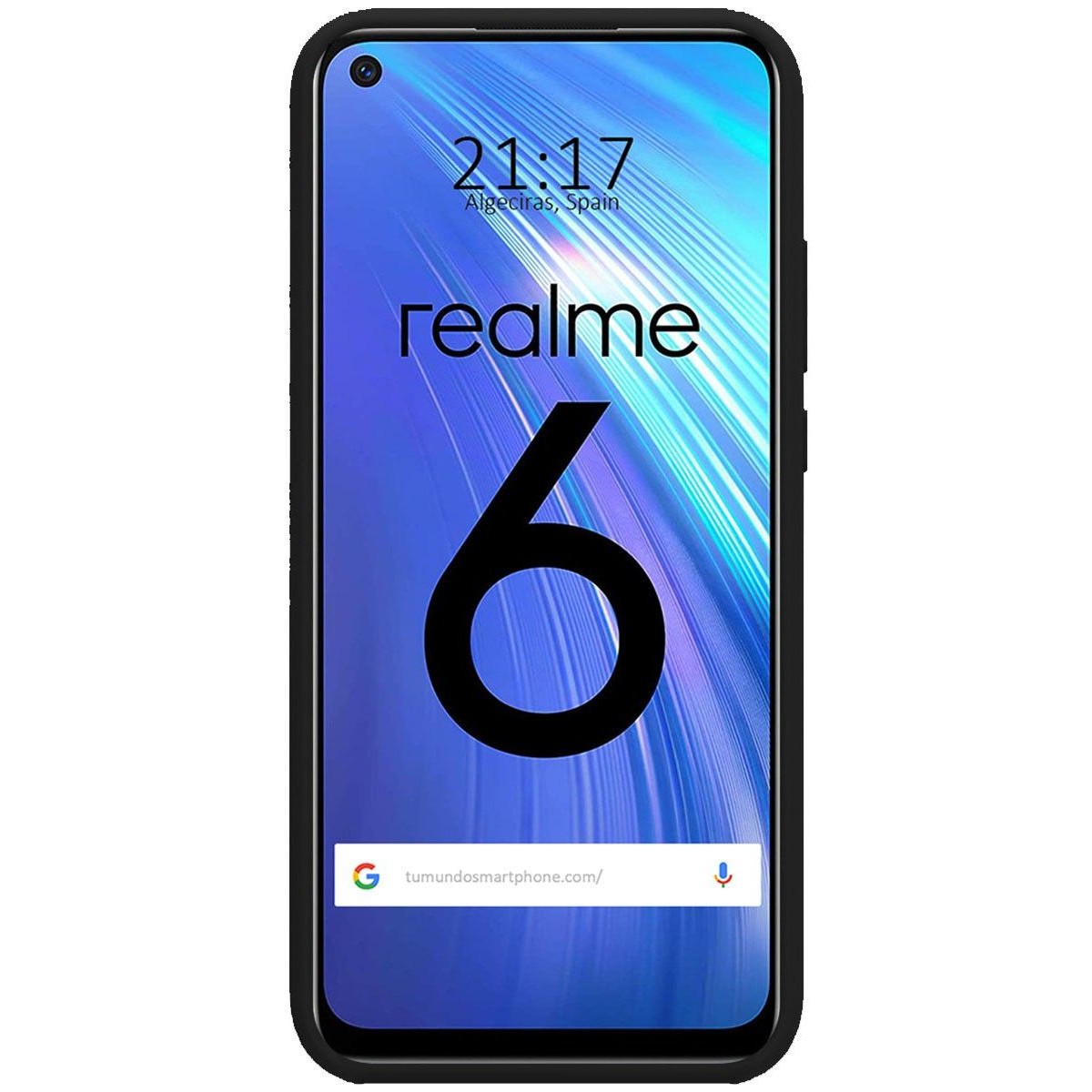Funda Silicona Líquida Ultra Suave para Realme 6 color Negra