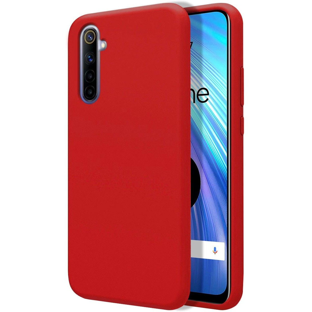 Funda Silicona Líquida Ultra Suave para Realme 6 color Roja