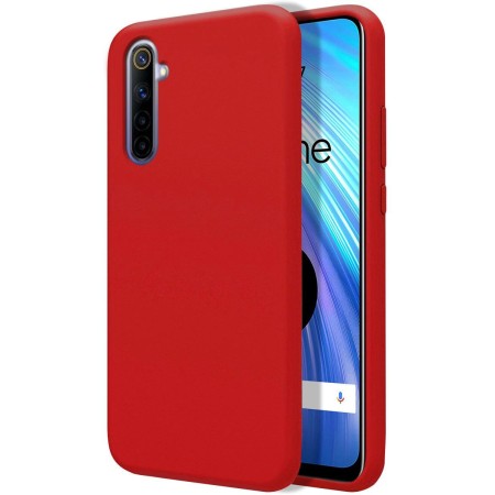Funda Silicona Líquida Ultra Suave para Realme 6 color Roja