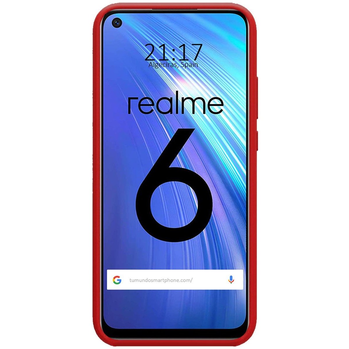 Funda Silicona Líquida Ultra Suave para Realme 6 color Roja