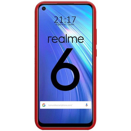 Funda Silicona Líquida Ultra Suave para Realme 6 color Roja