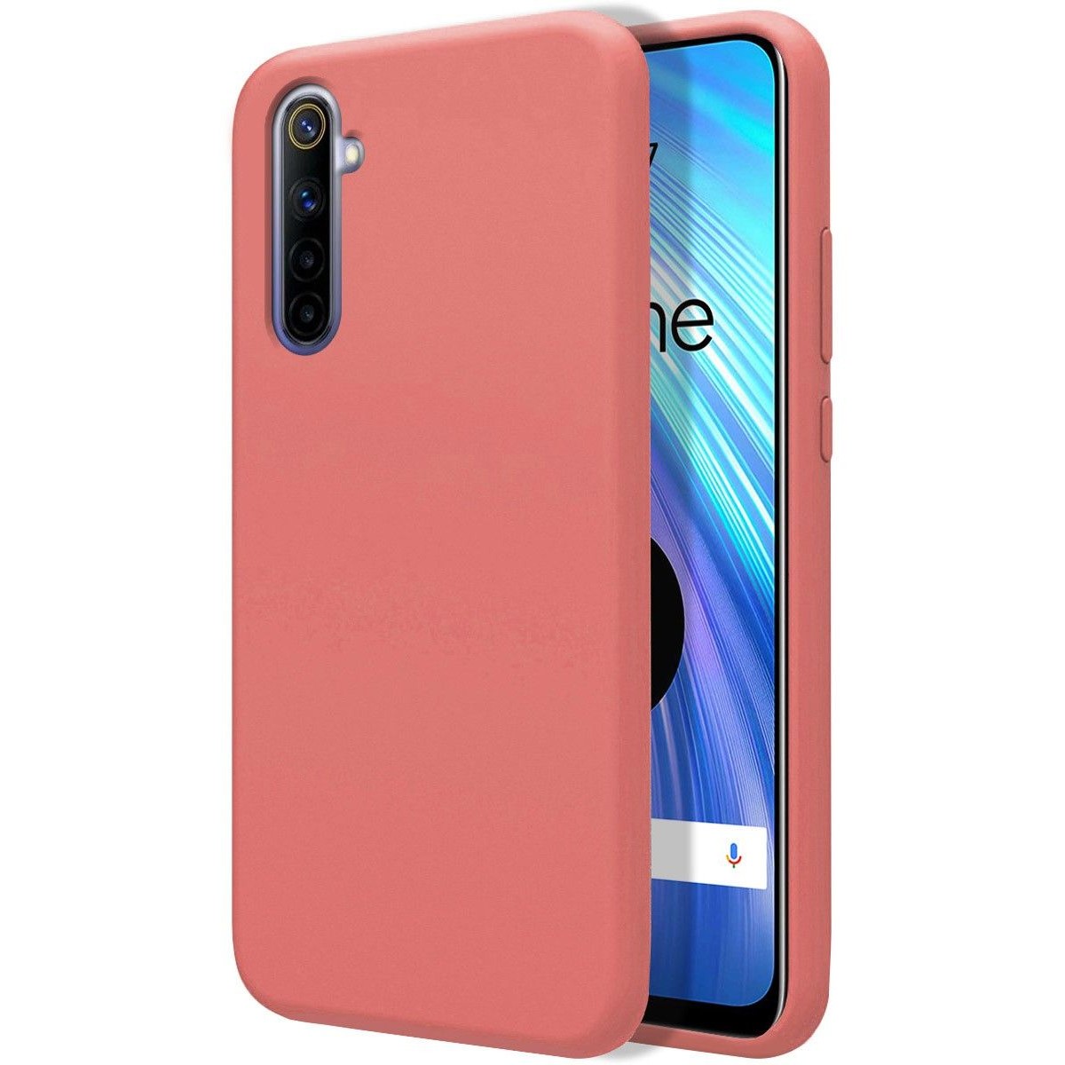 Funda Silicona Líquida Ultra Suave para Realme 6 color Rosa