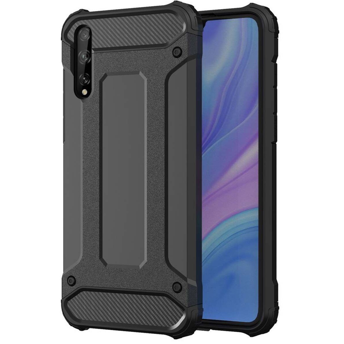 Funda Tipo Hybrid Tough Armor (Pc+Tpu) Negra para Huawei P Smart S / Y8p