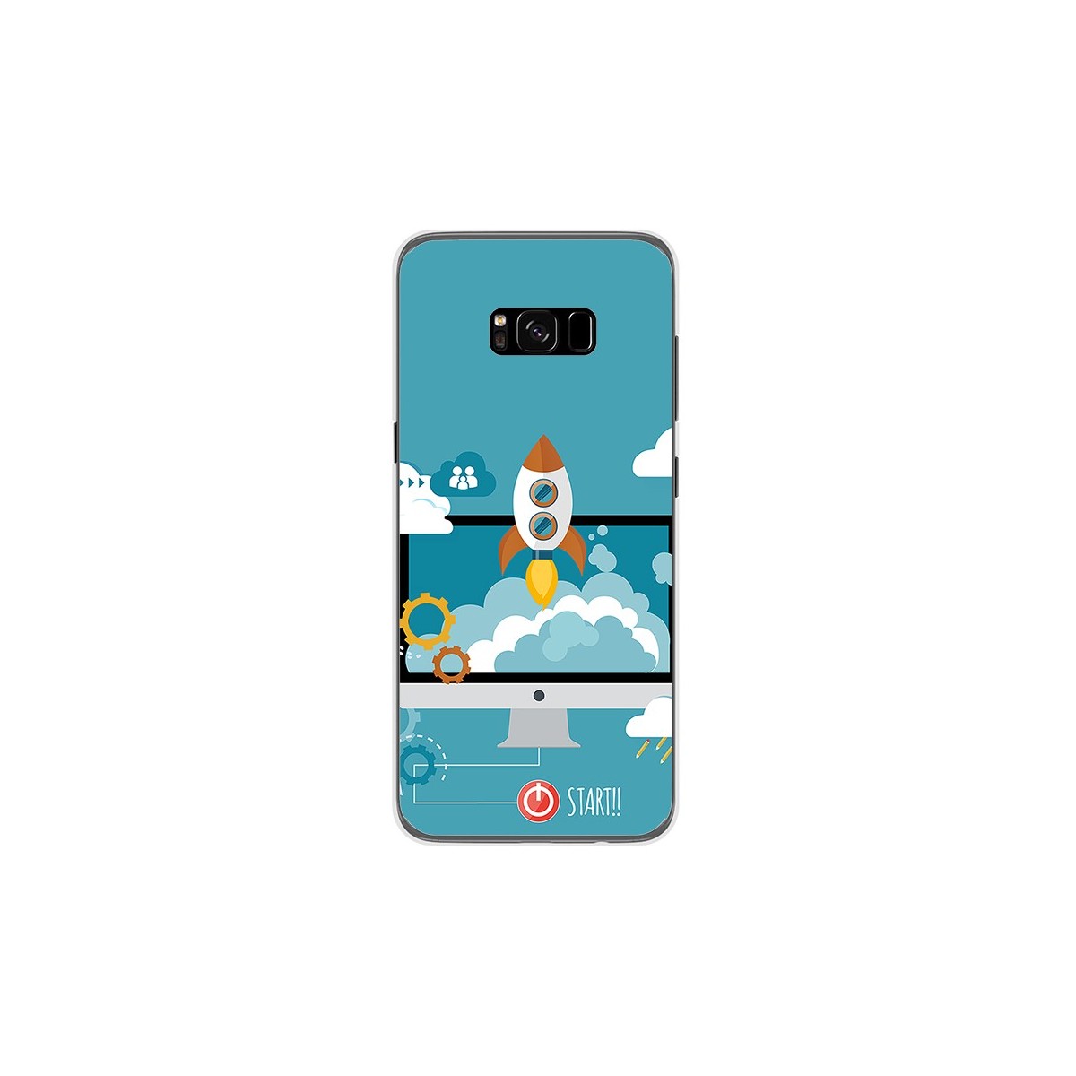 Funda Gel Tpu para Samsung Galaxy S8 Plus Diseño Cohete Dibujos