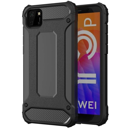 Funda Tipo Hybrid Tough Armor (Pc+Tpu) Negra para Huawei Y5p