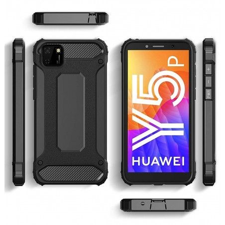 Funda Tipo Hybrid Tough Armor (Pc+Tpu) Negra para Huawei Y5p