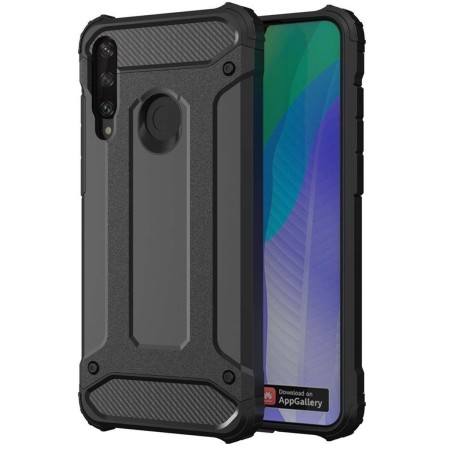 Funda Tipo Hybrid Tough Armor (Pc+Tpu) Negra para Huawei Y6p
