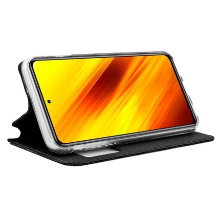 Funda Libro Soporte con Ventana para Xiaomi POCO X3 NFC / X3 PRO color Negra