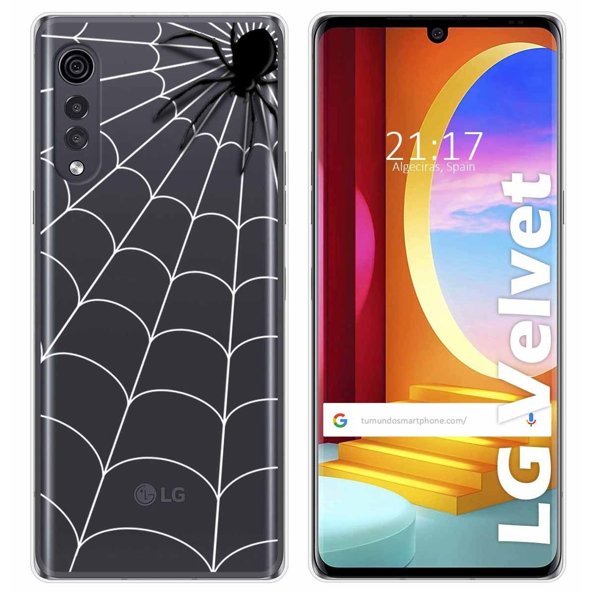 Funda Gel Transparente para LG Velvet 5G diseño Araña Dibujos