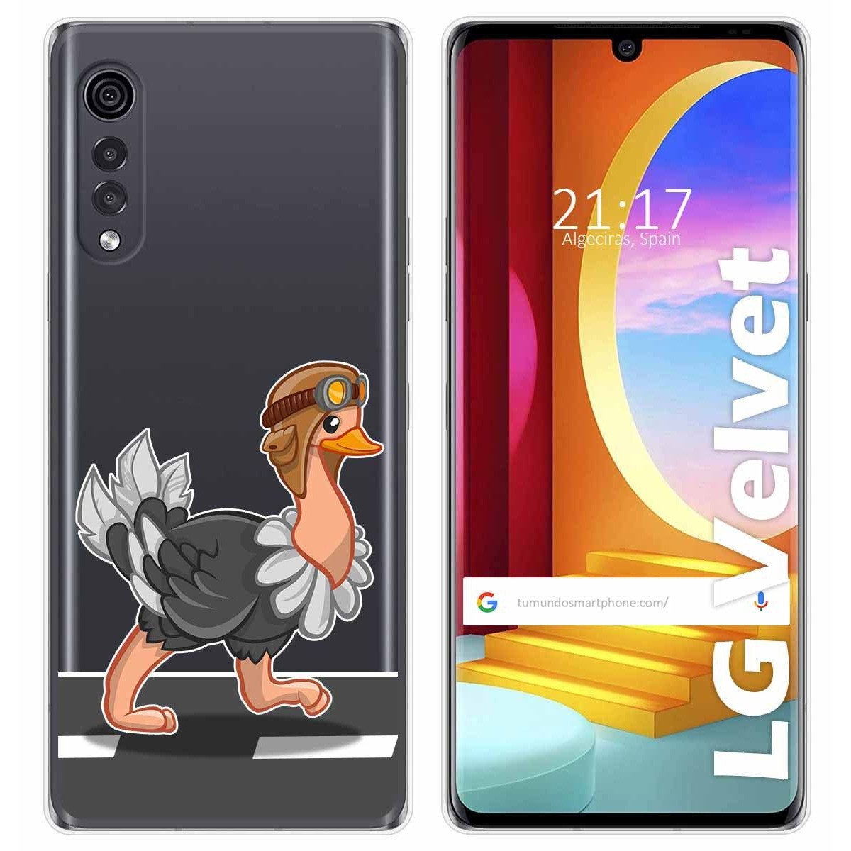 Funda Gel Transparente para LG Velvet 5G diseño Avestruz Dibujos