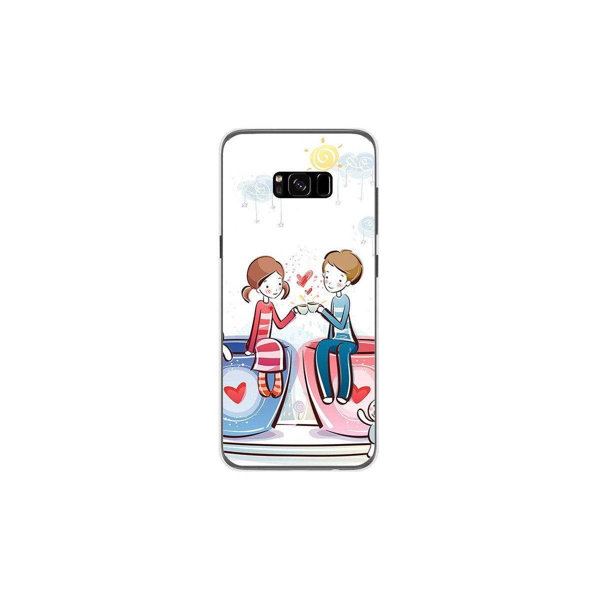 Funda Gel Tpu para Samsung Galaxy S8 Plus Diseño Cafe Dibujos