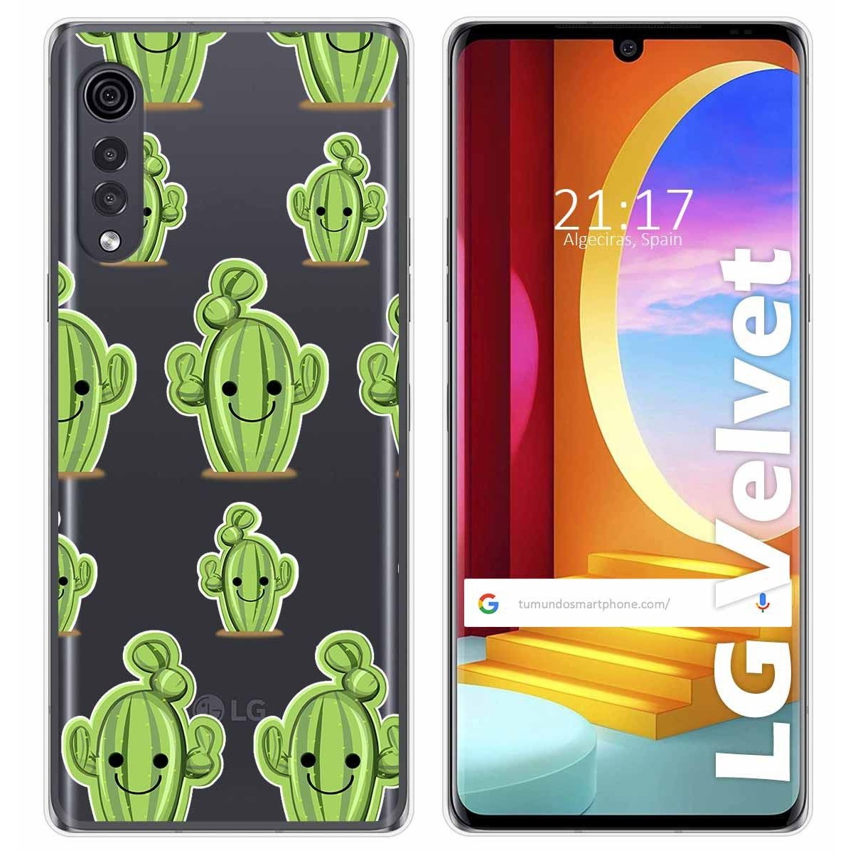 Funda Gel Transparente para LG Velvet 5G diseño Cactus Dibujos