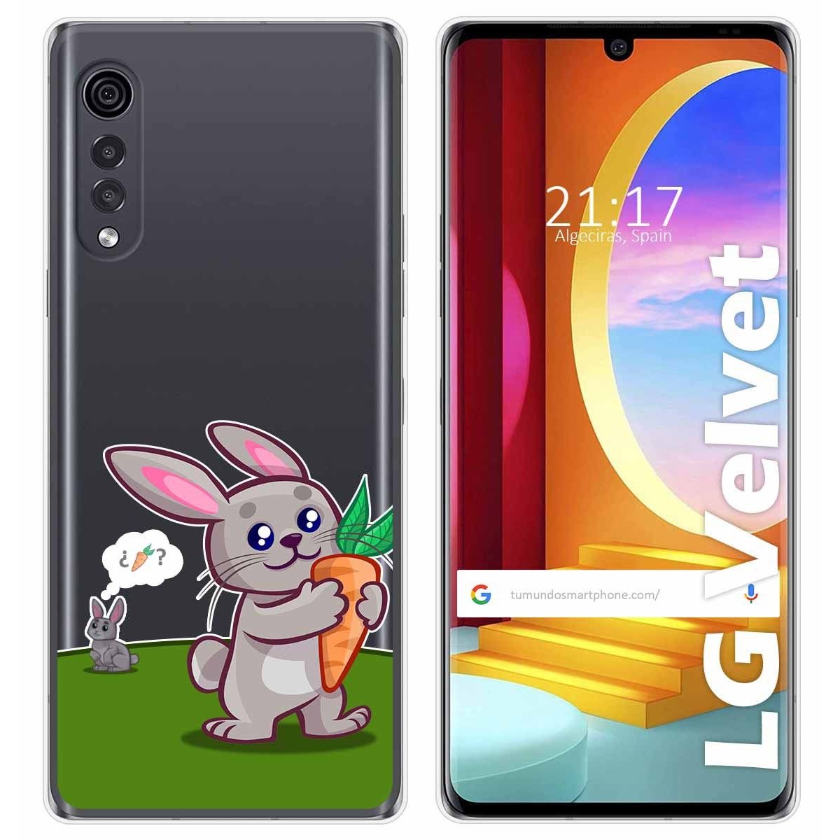 Funda Gel Transparente para LG Velvet 5G diseño Conejo Dibujos