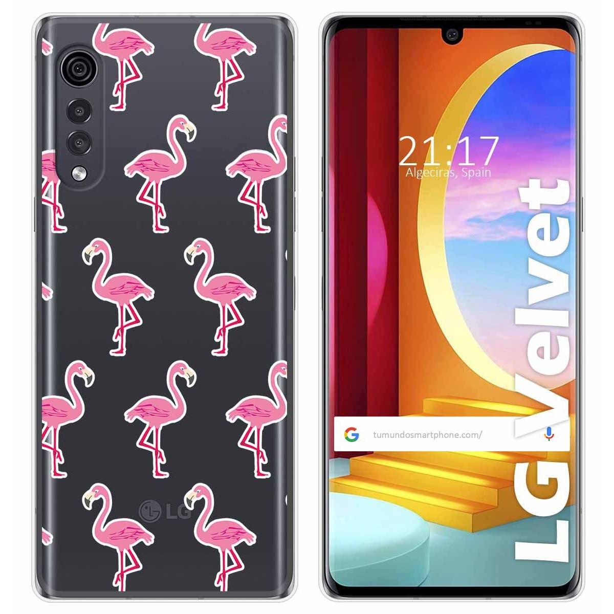 Funda Gel Transparente para LG Velvet 5G diseño Flamenco Dibujos